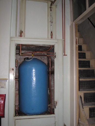 And the hot water tank itself - it was a very tight squeeze getting the cupboard door back on...but it was managed!